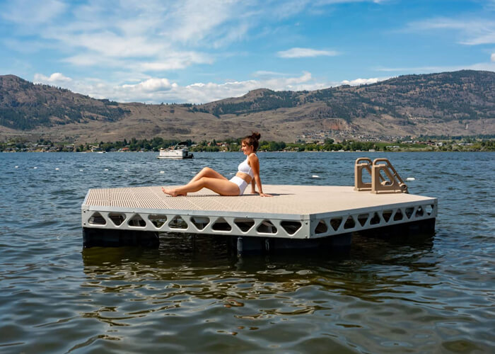 Add a swim raft in front of your boat's dock