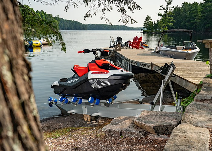 Jet ski port and rolling lift installation in Lake Country, WI