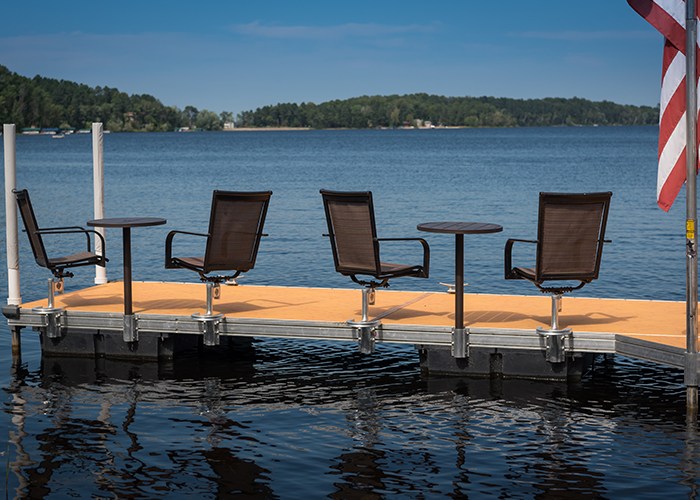 Floating dock installation in Pewaukee, WI