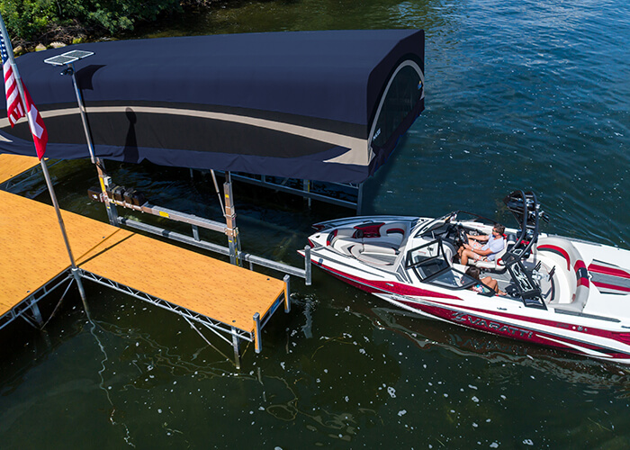 Boat lift removal services in the fall