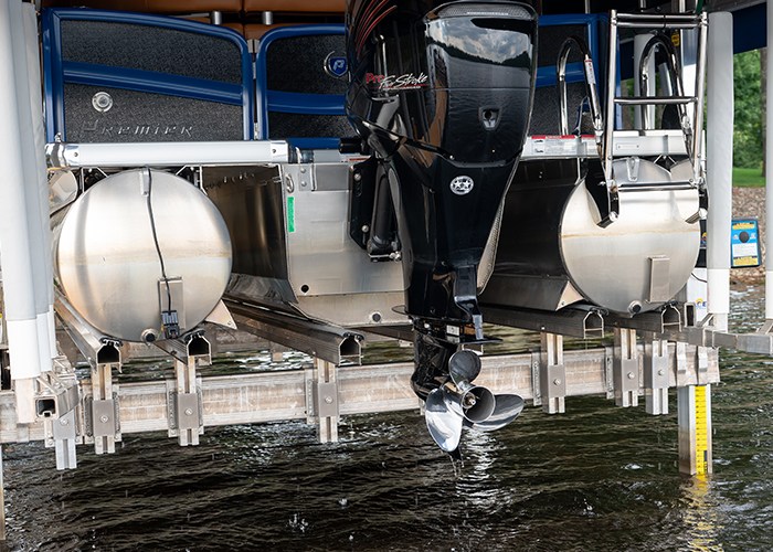 Pontoon full length bunk/guide-in system available in Wisconsin