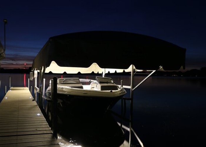 Boat lift canopy LED light