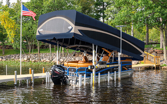 Tilting canopies to protect your boat while allowing easy access